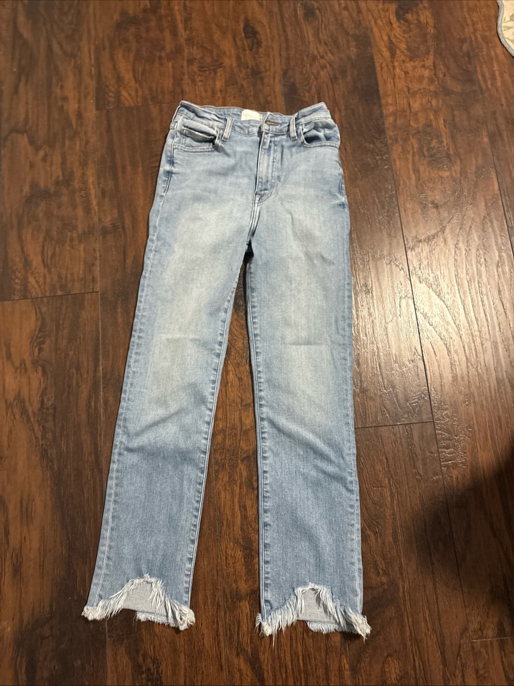 Jonathan Simkhai Light Blue river Straight Leg Jeans with Raw Hem
